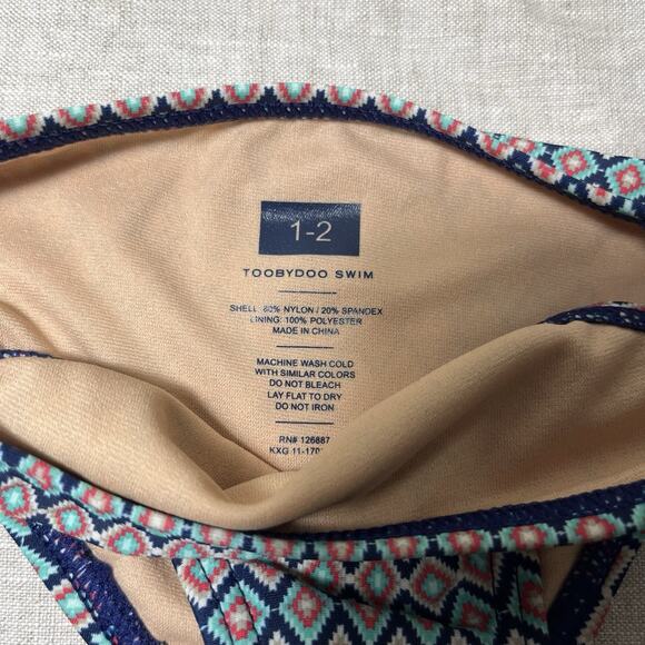 NWT Toobydoo Girl's Toddler Ready for The Beach Bikini Set Swimwear Size 1/2 T - Picture 5 of 6